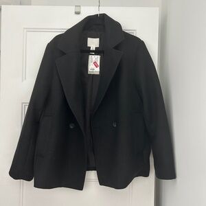 DOUBLE-BREASTED TWILL COAT
